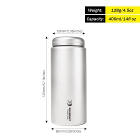 Titanska boca 400 ml s ravnim čepom
