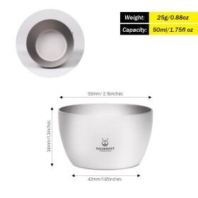 Šalica od titana s dvostrukim stijenkama 50 ml - čaša