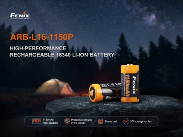 Baterija Fenix RCR123A 1150 mAh