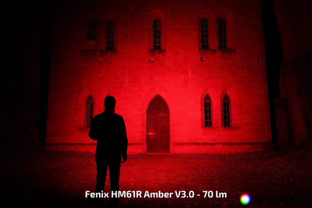 Fenix HM61R Amber V3.0 - crvena 70 lumena